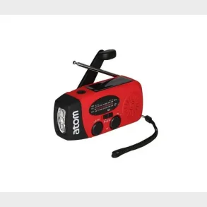 ATOM FM/AM N�DRADIO MED POWERBANK OG LYGTE