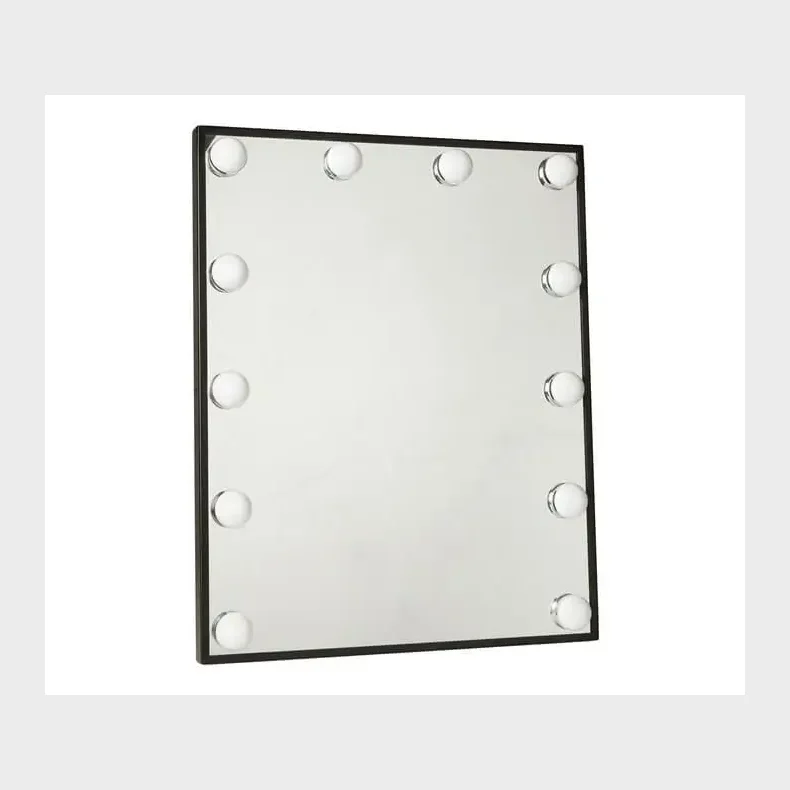 MAKE UP SPEJL MED 12 PRE 40 X 50 CM SORT