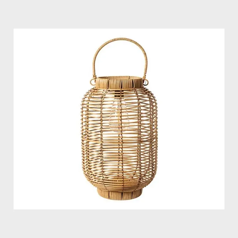 LANTERNE MED SOLCELLEP�RE NATUR 22,5 X 35 CM