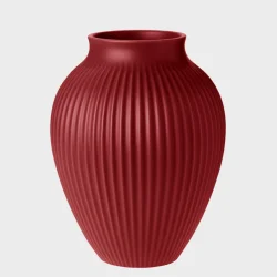 KNABSTRUP VASE 27 CM - RIPPLE SOFT CHERRY RED 