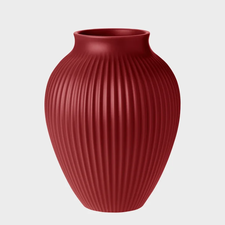 KNABSTRUP VASE 27 CM - RIPPLE SOFT CHERRY RED 