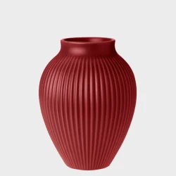 KNABSTRUP VASE 20 CM - RIPLLE SOFT CHERRY RED