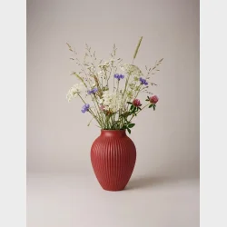 KNABSTRUP VASE 27 CM - RIPPLE SOFT CHERRY RED 