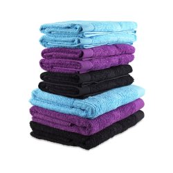 ZONE CLASSIC BADEHNDKLDE SORT 70 X 140 CM